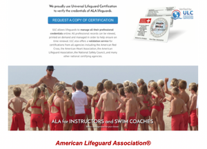 AUTHORIZED PROVIDER FEES OF AMERICAN LIFEGUARD AND SAFETY TRAINING